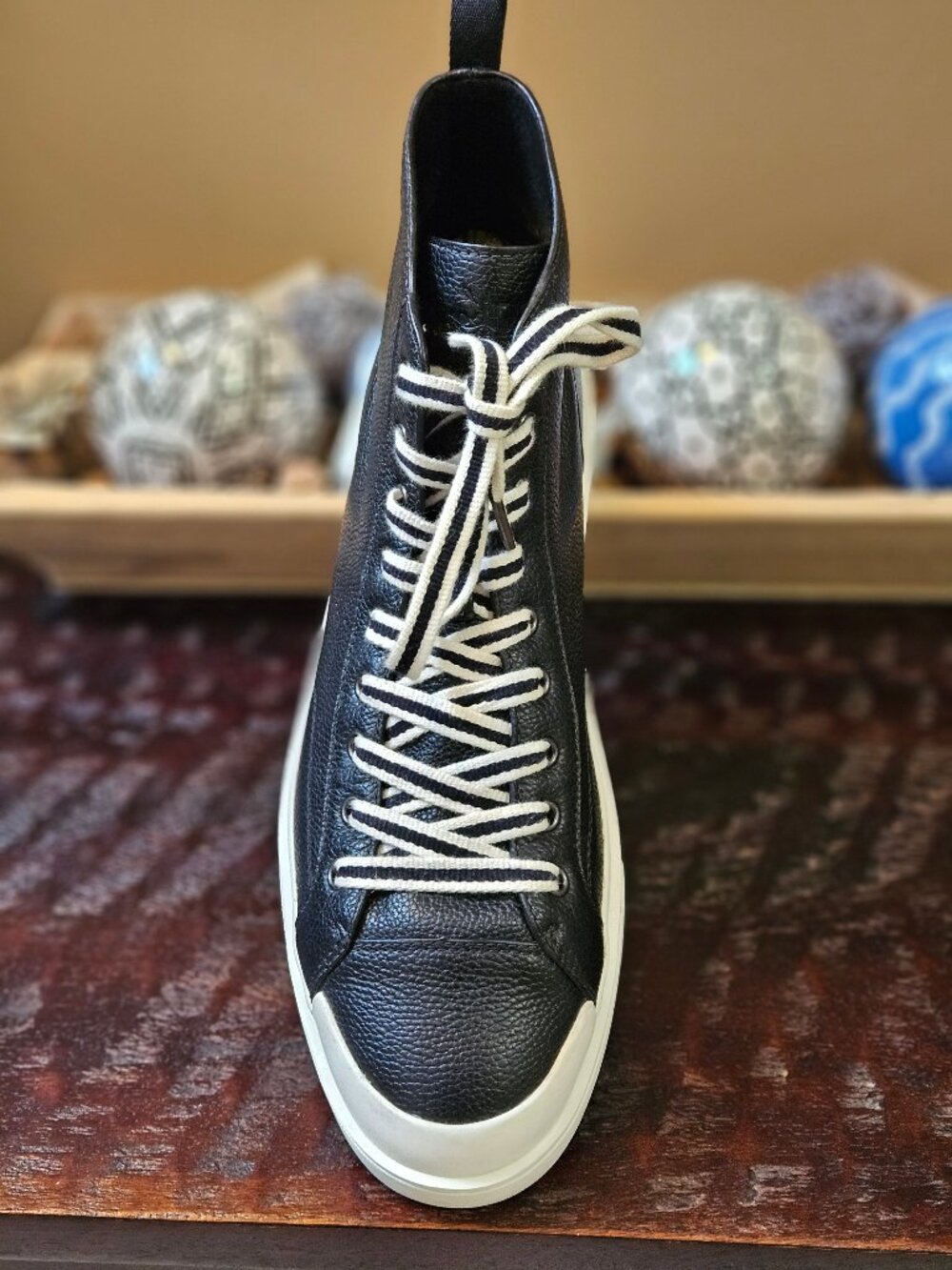 Coach Men's Full-Grain Leather Hi Top Sneakers, Black, Sz 13 (w/extra laces) - Picture 11 of 15